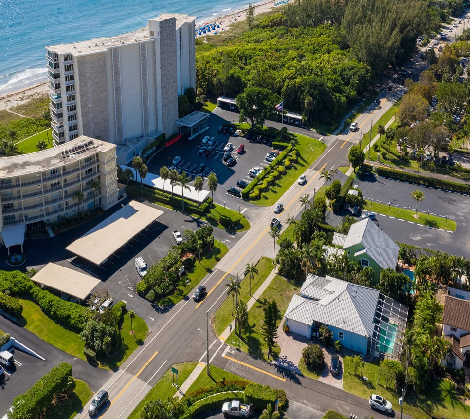 Aerial image of a neighborhood in Boynton Beach, Florida.
