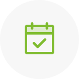 Green calendar icon with check mark for Boca Raton vein treatment appointment.